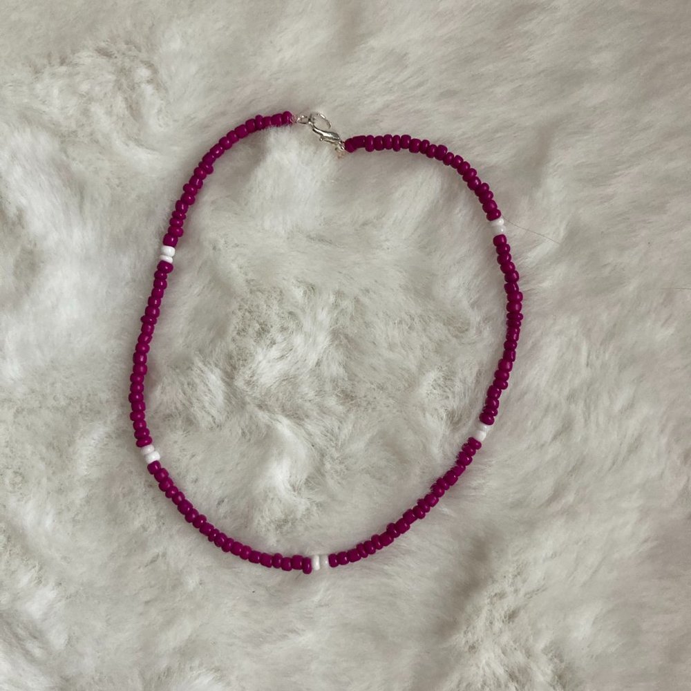 HANDMADE beaded choker necklace